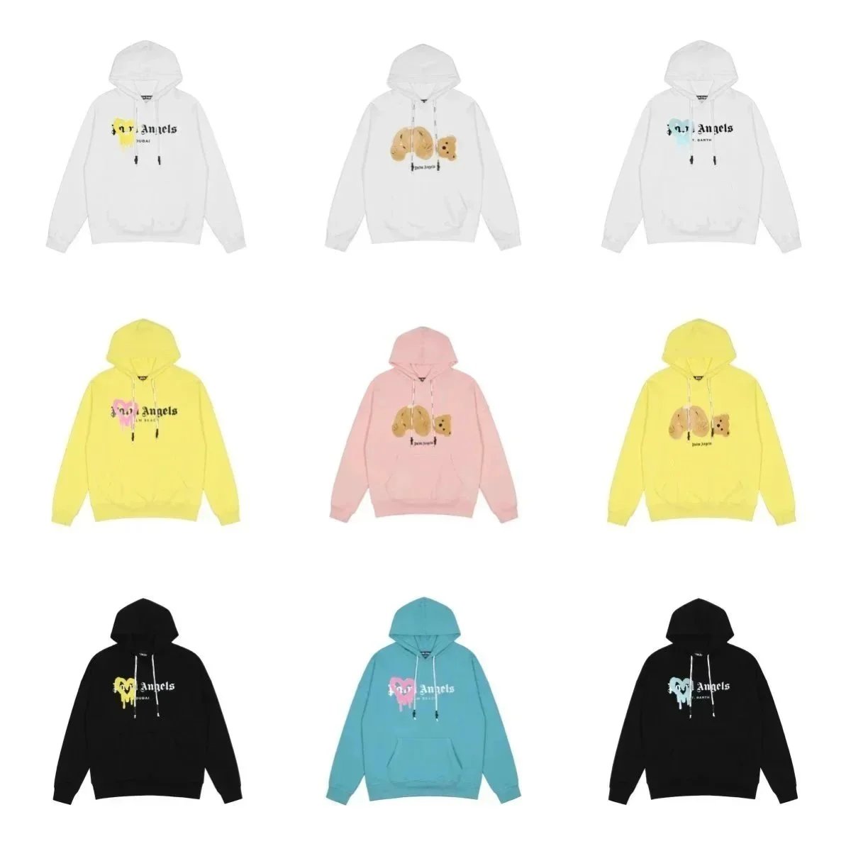 Palm Angels Hoodie White and Yellow